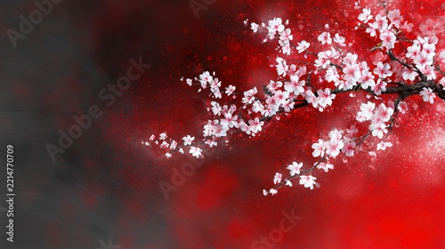 Spring Blossoms Dance in Vibrant Hues of Red and Pink