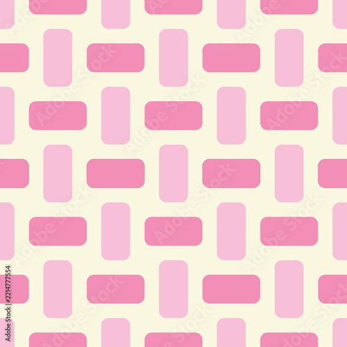 Pink Weave Seamless Pattern, Repeating Woven Design in Pink on Cream Background