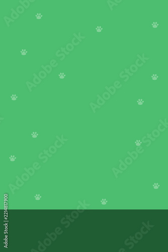 Green Animal Paw Print Pattern Background
