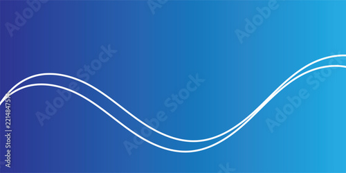 Abstract Blue Gradient Background with Elegant Thin White Curved Wave Lines Modern Corporate Design