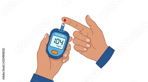 Person checking blood sugar levels with glucose meter