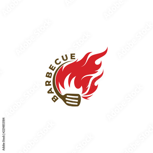 Barbecue logo with simple design vector, restaurant logo and grilled design
