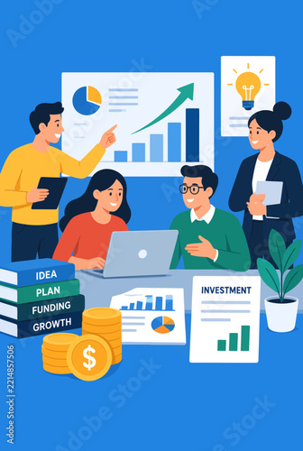 Business Team Analyzing Financial Growth and Strategic Planning