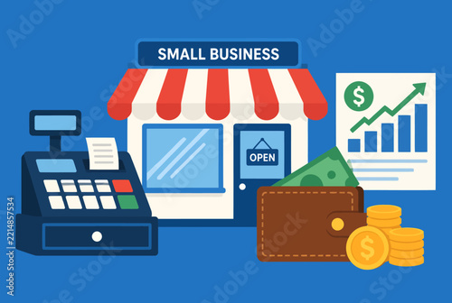 Small Business Storefront Retail and Financial Growth Concept