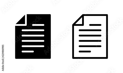Document icon vector. Paper icon. File Icon