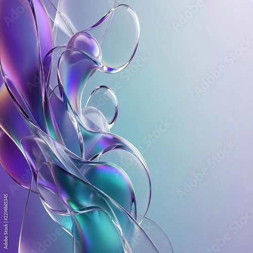 Glowing network nodes violet teal connections dark blue tech