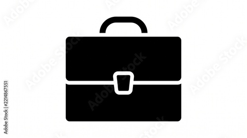 Black silhouette icon of a business briefcase for professional document storage