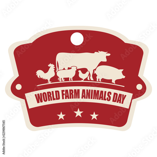 World Farm Animals Day label