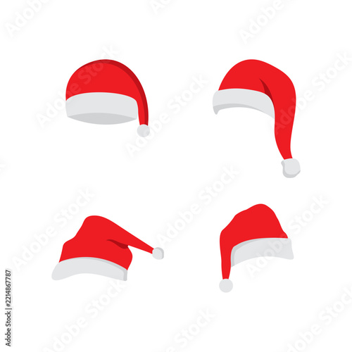 santa hat logo icon collection design. four santa hat collection in simple icon