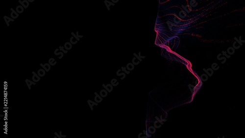 4K Blue and Red Particles Particles Stream, Flow Blue and Ruby Particles, Particles Loop Background Alpha Chanel UHD 03