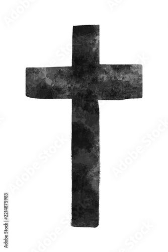 Textured cross on transparent background