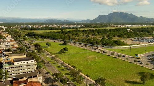 Aerial view of Adalberto Simão Nader Avenue and Vitória Airport access road, Espírito Santo, Brazil