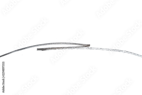 Scratched grey line drawing element on png background