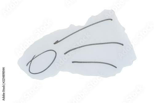 Torn paper with hand drawn lines on transparent background
