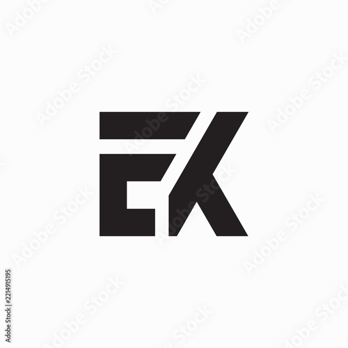 Alphabet letters Initials Monogram logo EK, KE, E and K.