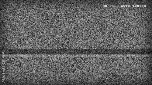 Analog television static noise screen with rolling interference pattern