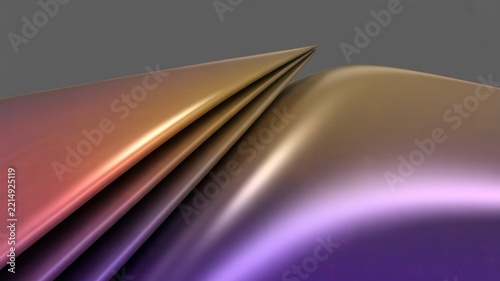 Abstract metallic gradient surface with composition metallic surfaces
