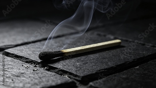 Burnt Matchstick with Smoke