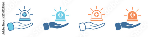 Emergency Response Different Icon Set Simple Style Collection