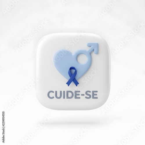 Blue male health awareness care badge