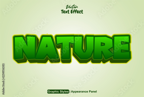 Editable nature-themed text effect with a green background.