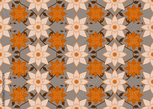 Illustration of flower pattern seamlesss background.