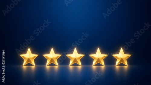 Top Rated Five Star Quality Service and Product Review Symbol for Business Excellence and Customer Satisfaction