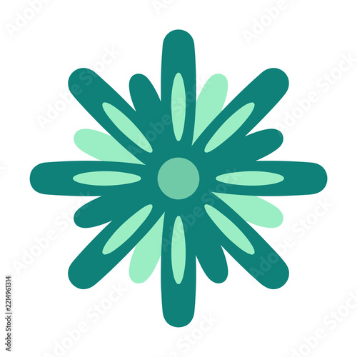 Stylized Teal and Green Flower