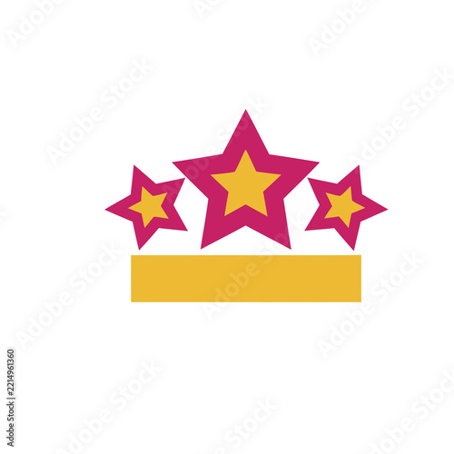 Three stars on a podium