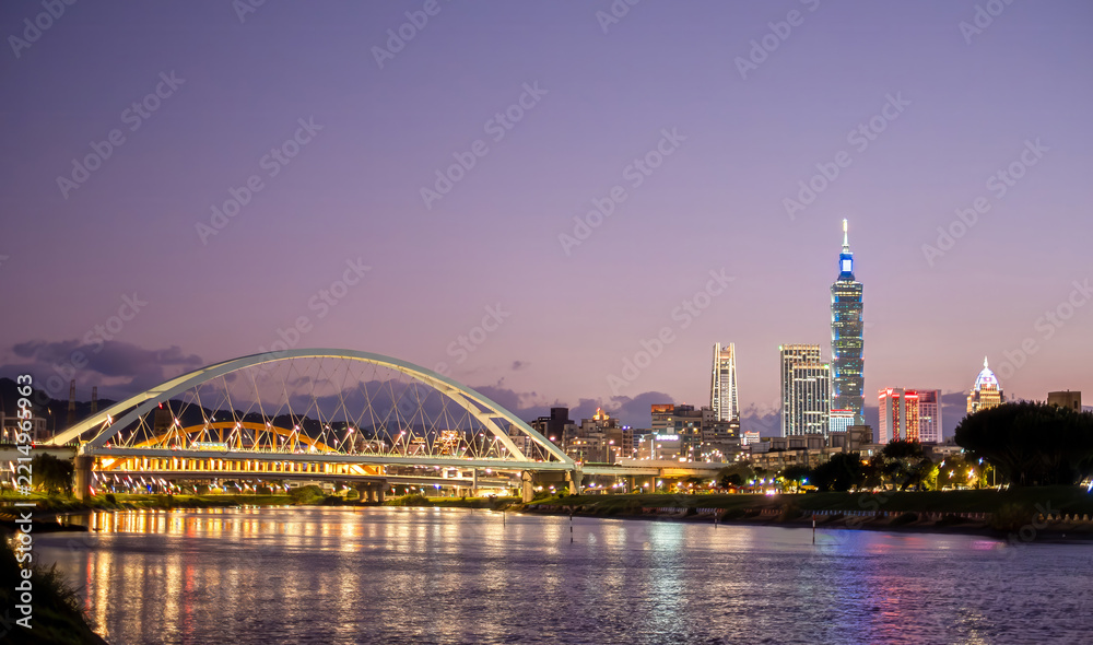 Fototapeta premium Panoramic Urban Skyline and Modern Cityscape in Taiwan, Asia Travel and Business Concept