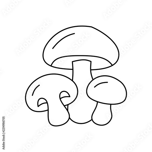 Mushroom outline vector illustration 