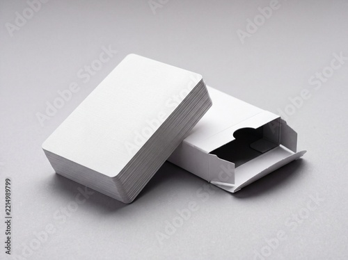 Blank White Playing Cards and Tuck Box Mockup
