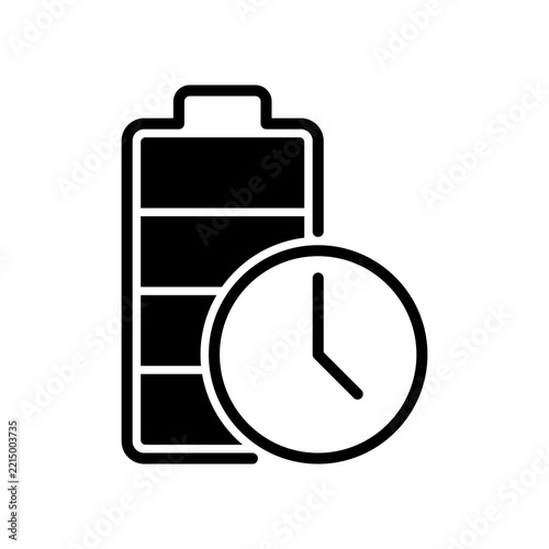 Battery Life Icon on White Background