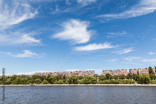 Clouds in the sky and the city's wetlands
