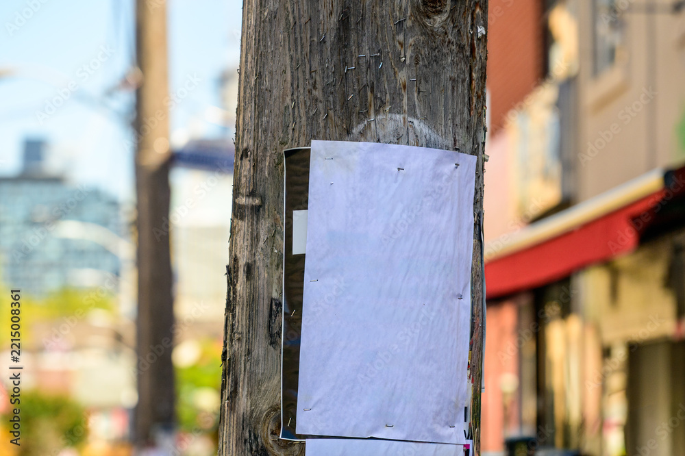 Naklejka premium Blank Poster Mockup on Boho Street Pole