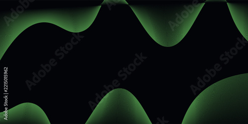 Dark Background with Smooth Green Curve Line Pattern for Futuristic, Elegant, and Tech-Inspired Design