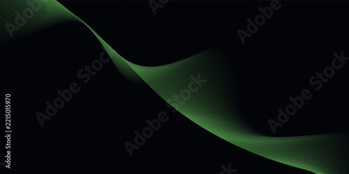 Dark Background with Smooth Green Curve Line Pattern for Futuristic, Elegant, and Tech-Inspired Design