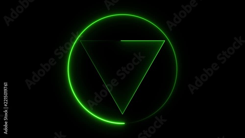 Video, audio neon play button icon . glowing play button. Press to play