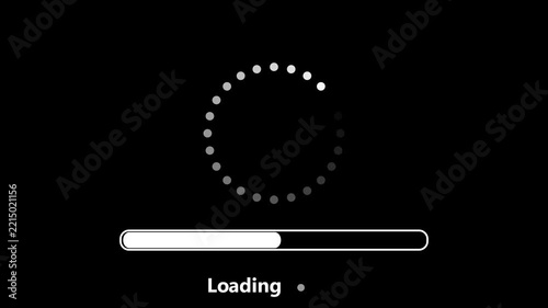 Please wait black and white loading bar animation. Volume scale visualization outline 2D cartoon 4K video downloader motion graphic. Level status