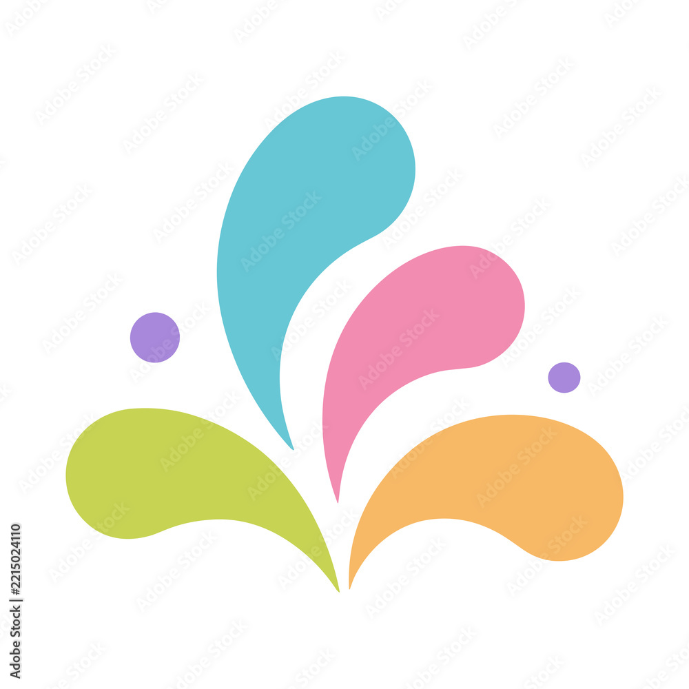Fototapeta premium Colorful abstract splashes and dots