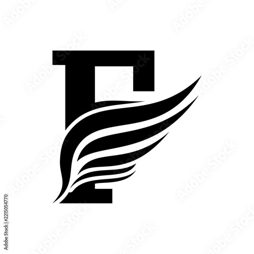 Initial F Wings Logo Design