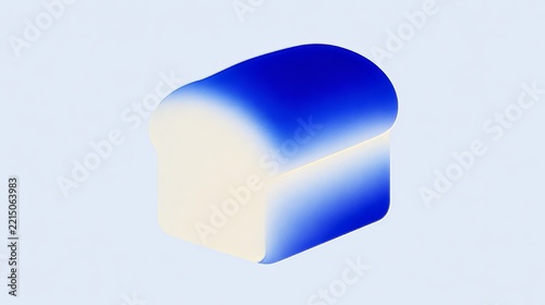 an abstract white bread featuring a minimal form, simplified geometry, a simple silhouette