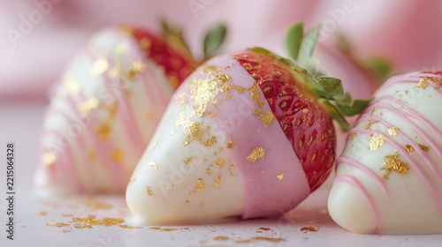 fresh strawberries dipped in silky milk and white chocolate