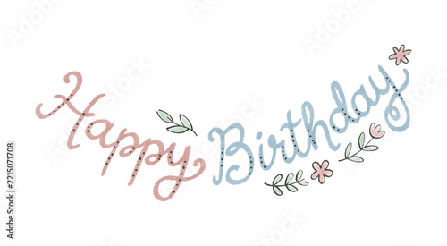 happy birthday typography lettering