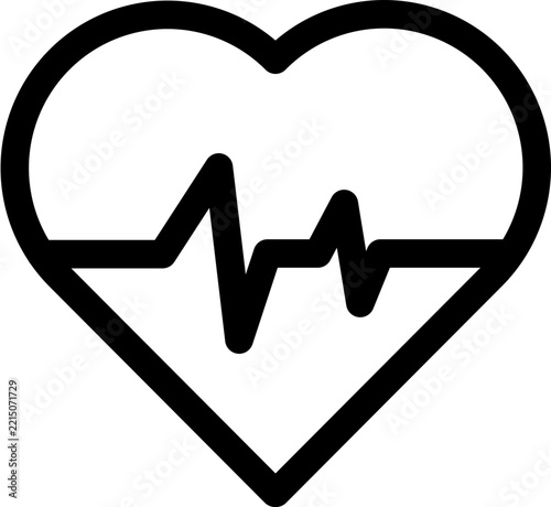 Minimalist Heartbeat Pulse Line Symbol Inside A Classic Heart Shape Icon Illustrating Medical Health And Vitality Concepts