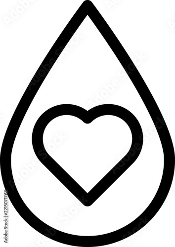 Blood Donation Icon with Heart Symbol Representing Life Saving Healthcare and Medical Charity Support