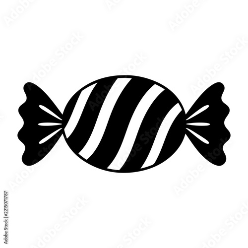 Halloween Striped Wrapped Candy Black Silhouette