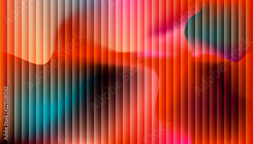 Abstract Gradient Background with Vertical Glass Fluted Slats and Vibrant Fluid Colors
