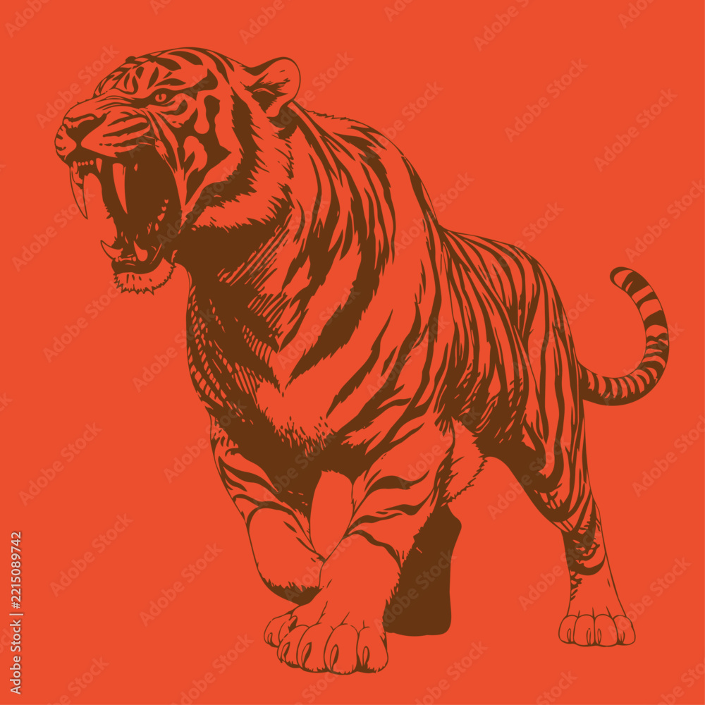 Fototapeta premium Animal Creatures artistic drawn for graphic use