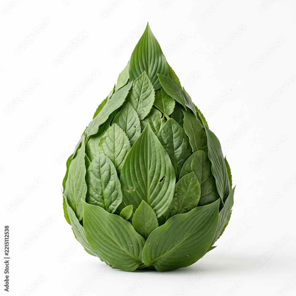 Fototapeta premium Water Drop Made With Leaf 